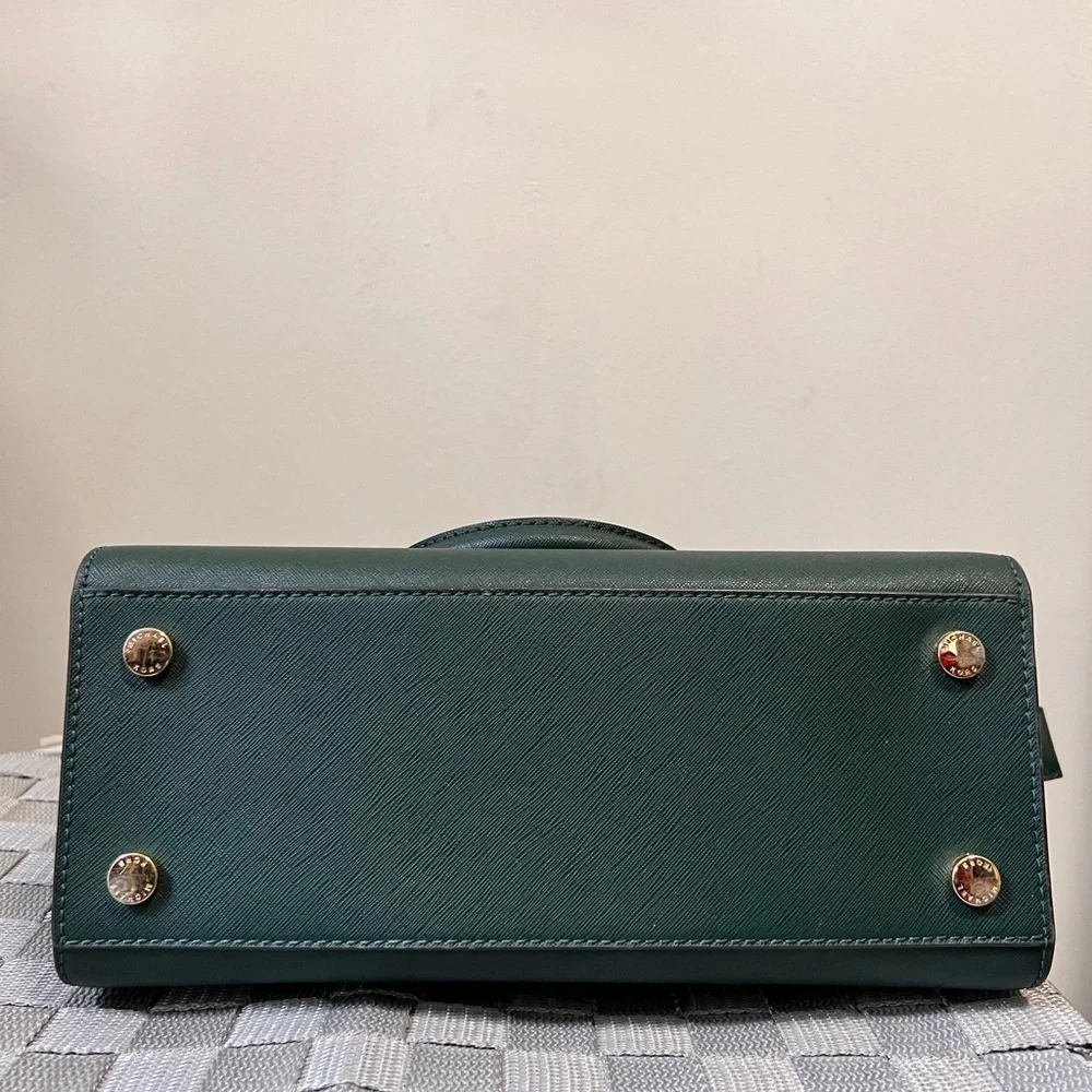 Michael Kors- Dark Green Satchel Purse - Picture 5 of 7